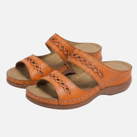 Tanja | Damen Bequeme Sommer Pantoletten Lochmuster – Komfort Pantoletten Sommer – Orange