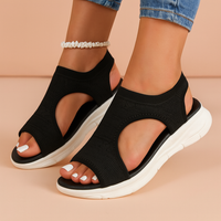 Bequeme Sandalen Damen – Stylische Sommerschuhe für Alltag und Spaziergänge, Flexibles Design, Optimaler Komfort – Schwarz