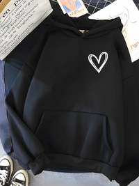 Nadine | Bequemer Kapuzenpullover Hoodie – Schwarz