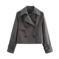 HANNELORE - KURZE TRENCH JACKE – Dunkelgrau