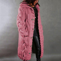 Johana™ – Langer Eleganter Damenmantel Der den Bauch Bedeckt – Rosa