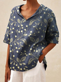 Andrea | Elegantes Top mit V-Ausschnitt – DunkelBlau