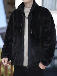 Lialyn | Herren Fashion Casual Pullover Jacke, Polyester Fleece – Großes Schwarz