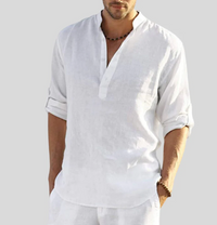 Elegantes Leinenhemd Herren – Weiß