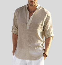 Elegantes Leinenhemd Herren – Beige