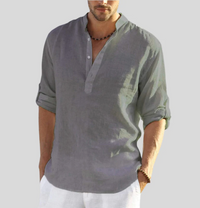 Elegantes Leinenhemd Herren – Grau