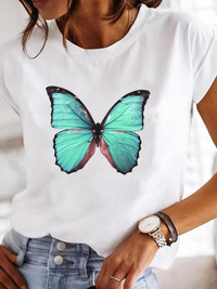 Rosalinda - Super stylisches T-Shirt mit extravagantem Sommerdesign – Schmetterling