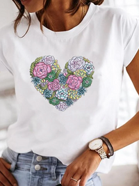 Rosalinda - Super stylisches T-Shirt mit extravagantem Sommerdesign – Herz