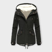 Moriel – Gefütterte Winterjacke mit Kapuze – Schwarz