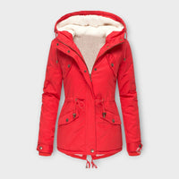 Moriel – Gefütterte Winterjacke mit Kapuze – Rot