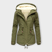 Moriel – Gefütterte Winterjacke mit Kapuze – Grün