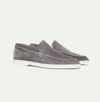 Luca Wildleder-Slipper in Taupe – Hellgrau