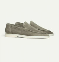 Luca Wildleder-Slipper in Taupe – Olive Grün
