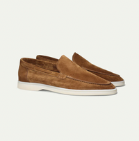 Luca Wildleder-Slipper in Taupe – Hellbraun