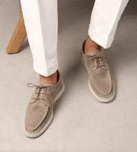George - Herren-Luxus-Loafer aus Leder zum Schnüren – Beige