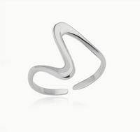 Wellen Designer Ring 18 Gold – Silber