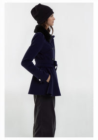 Winter Trenchcoat mit Gefüttertem Kragen – Schwarz
