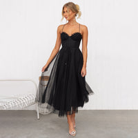 Franca - Zeitgemäßes, elegantes Midikleid – Schwarz