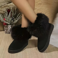 Shivelle | Elegante Damen-Schneestiefel zum Hineinschlüpfen mit Kunstfellfutter – Schwarz