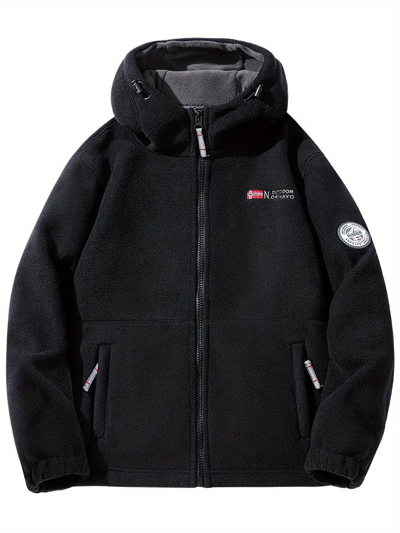 Liadyx | Outdoor-Fleece gefütterte Kapuzenjacke für Männer – Polyester