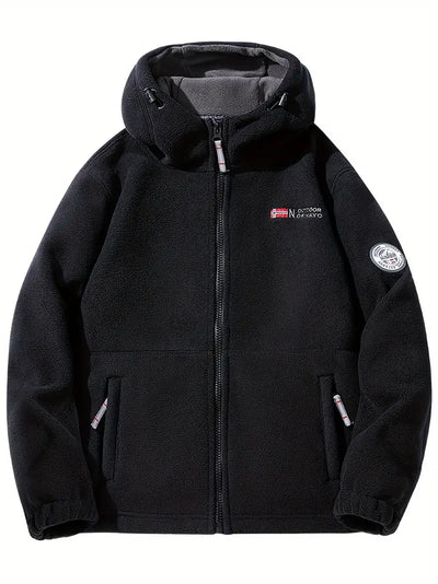 Liadyx | Outdoor-Fleece gefütterte Kapuzenjacke für Männer – Polyester