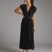 Penelope | Premium Elegantes Midi-Kleid – Schwarz
