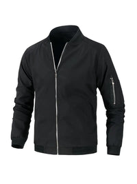 Shirenne | Klassisches Design Trainingsjacke - Herren Casual Baseball Kragen – Schwarz