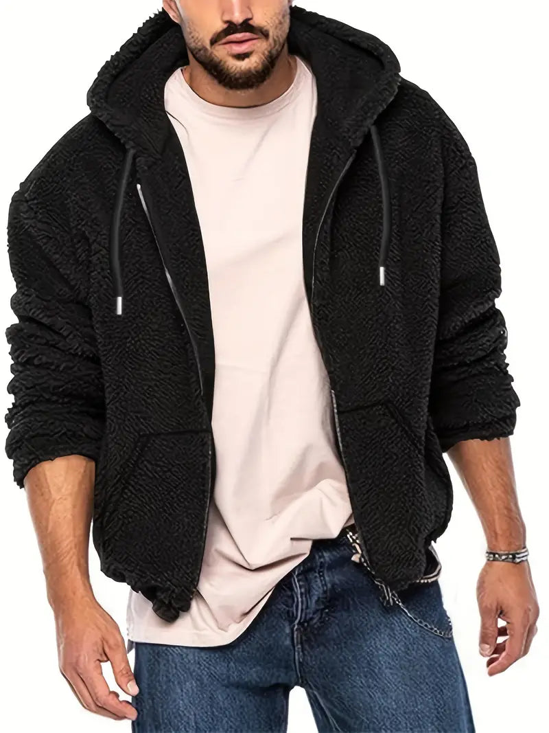 Reigonis | Lässige Herren-Kapuzenjacke - Doppelseitiges Polar-Fleece