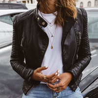 ANNA - Elegante Lederjacke für Damen. – Schwarz