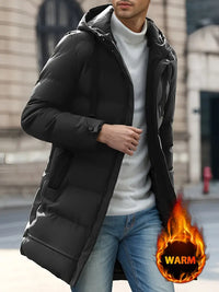 Reigvena | Warme Winterjacke mit Kapuze für Männer – winddicht – Schwarz