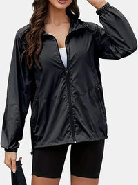 Ellithon | Plus Size Sportjacke mit Kapuze für Frauen - Polyester 100% – Schwarz