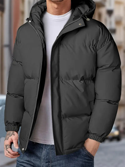 Reigorith | Herren-Winterjacke mit Kapuze - winddicht, dick und warm mit Taschen