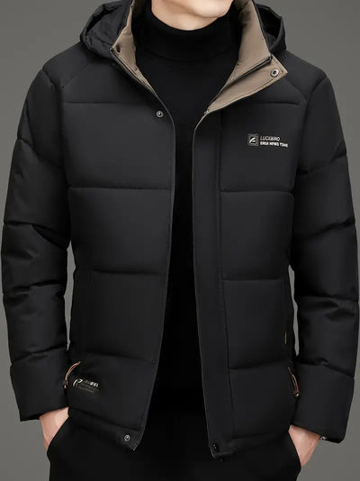 Reigessa | Herren Winterjacke aus Baumwolle mit abnehmbarer Kapuze, Casual Business Style