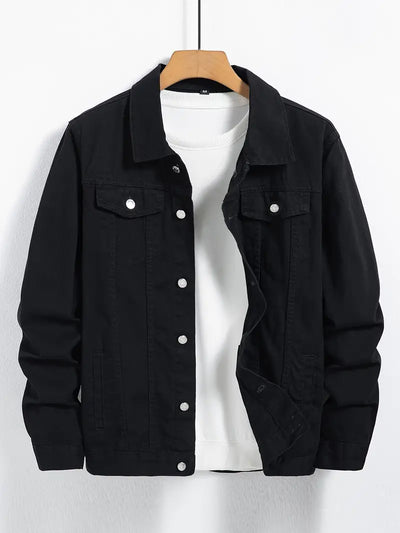 Shiorin | Herren Jeansjacke aus reiner Baumwolle, Knopfleiste Reverskragen Freizeitjacke