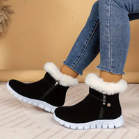 Ellarix | Winterliche Damenstiefeletten mit Kunstfell-Futter – Schwarz