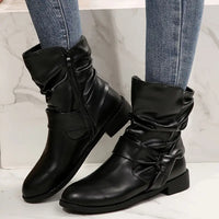 Ellaric | Schicke Plus Size Damenstiefel - Retro British Style mit Seitenreißverschluss – Schwarz