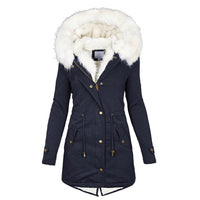 Winterjacke Damen Mit Kapuze | Lang Geschnitten Mit Taschen – Blau
