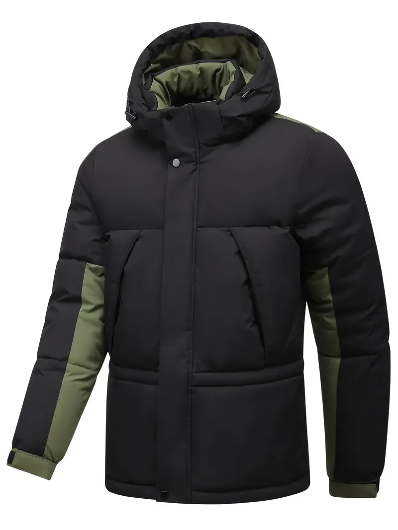 Reigalen | Farbblockierte, wattierte Jacke mit Kapuze für Männer