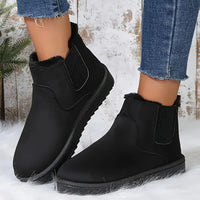 Reignelle | Warme Plüsch-Winterstiefel für Frauen, Over-the-Knee-Schneestiefel – Schwarz