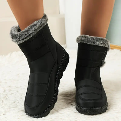 Klebaraith | Modische einfarbige Schneestiefel für Frauen mit runder Zehe