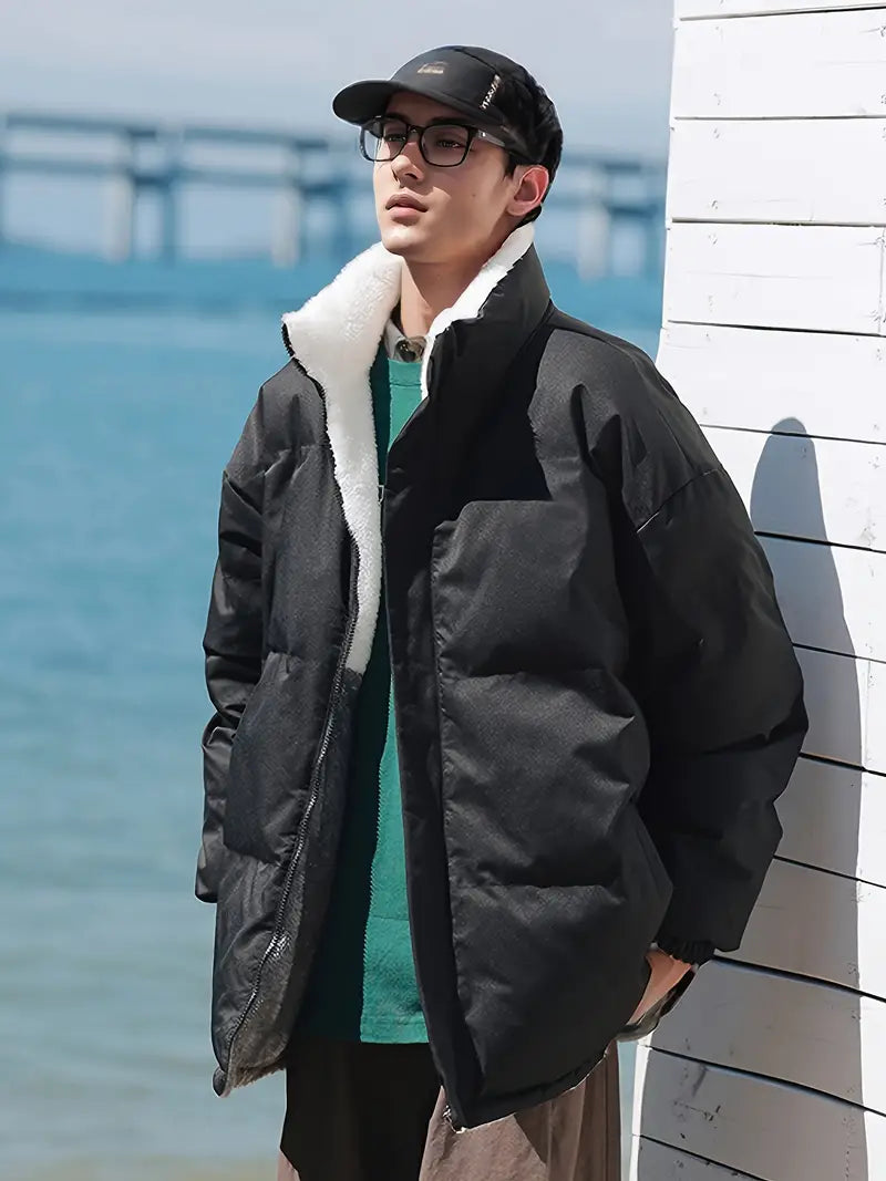 Liamyx | Wendbare Jacke mit Fleece-Futter für Männer – lässig, dick und warm