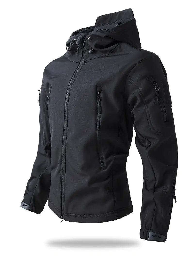 Shilanya | Herren Kapuzen-Windjacke mit Reißverschluss - lässige taktische Jacke