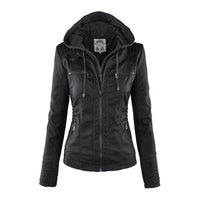 Wetterfester Damen jacke mit Kapuze – Schwarz
