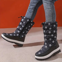 Kleshara | Modische Mid-Calf Schneestiefel für Damen - Komfortabel – Schwarz