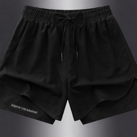 Geometrische Sportshorts für Damen – Stylisch und atmungsaktiv für Fitness und Laufen – Schwarz