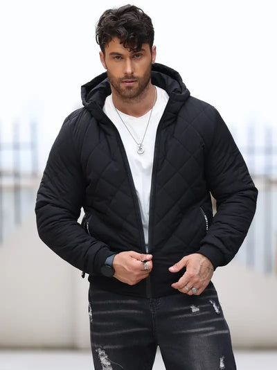 Reigora | Solider Herren-Puffermantel mit Taschen, lässig mit Reißverschluss und langen Ärmeln