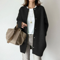WIOLETTA - MODISCHE KASCHMIR-STRICKJACKE – Schwarz