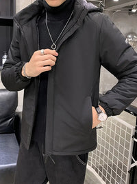 Reignith | Stilvoller solider Fleece-Puffermantel für Männer mit Taschen – Schwarz