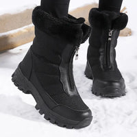 Dreilin | Wasserdichte Schneestiefel für Frauen mit Fleece-Futter, isoliert und warm – Schwarz