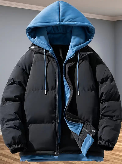 Reigella | Herren Casual Dicke Thermo-Reißverschlussjacke, Langarm mit Kapuze Winddicht